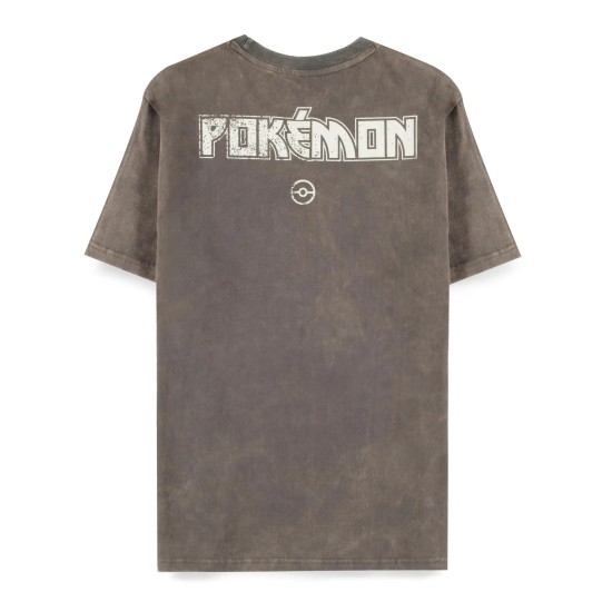 Difuzed Pokemon Obstagoon Punk Short Sleeved T-shirt - L izmērs / Pelēks - Vīriešu kokvilnas T-krekls