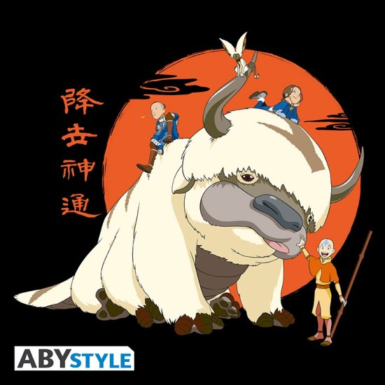 ABYstyle Avatar Appa T-shirt - XL izmērs / Melns - Vīriešu kokvilnas T-krekls
