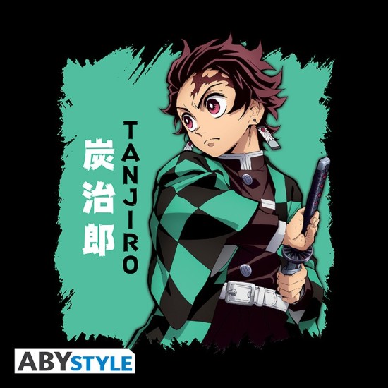 ABYstyle Demon Slayer Tanjiro T-shirt - XS izmērs / Melns - Vīriešu kokvilnas T-krekls