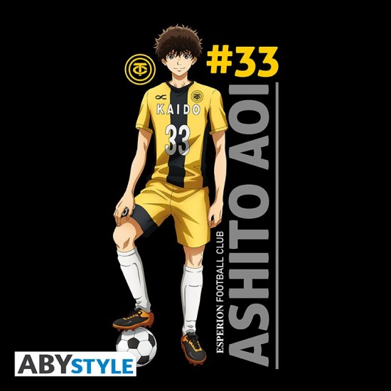 ABYstyle Ao Ashi "Ashito Aoi 33" T-shirt - XL izmērs / Melns - Vīriešu kokvilnas T-krekls