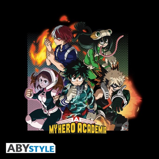 ABYstyle My Hero Academia Group T-shirt - L izmērs / Melns - Vīriešu kokvilnas T-krekls