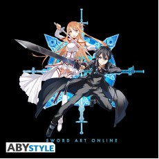 ABYstyle Sword Art Online Kirito & Asuna T-shirt - S размер / Чёрная - Мужская хлопковая майка / футболка