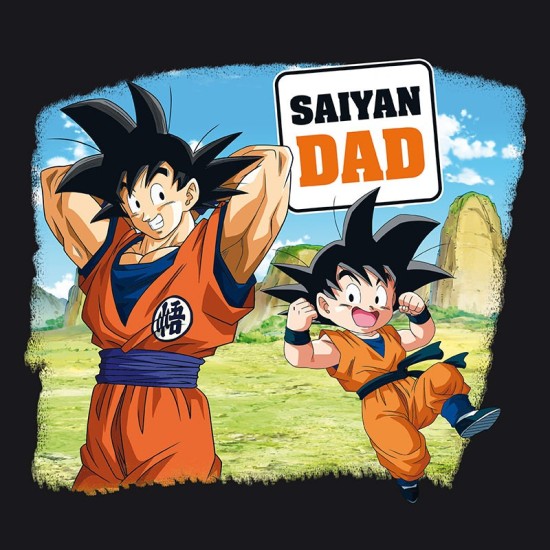 ABYstyle Dragon Ball Super Saiyan Dad T-shirt - L izmērs / Melns - Vīriešu kokvilnas T-krekls