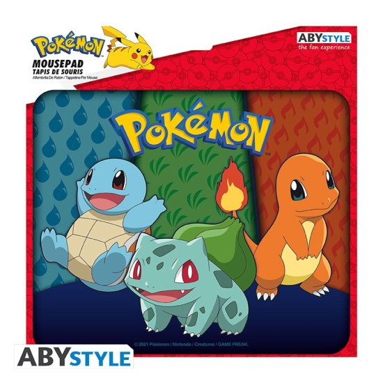 ABYstyle Pokemon Flexible Mousepad 23.5 x 19.5 cm - Starters Kanto - Peles paliktnis