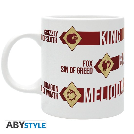 ABYstyle The Seven Deadly Sins Ceramic Mug 320ml - Meliodas / Ban / King - Krūze