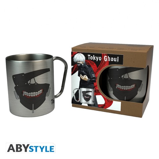 ABYstyle Tokyo Ghoul:re Stainless Steel Mug with Carabiner 235ml - Mask - Krūze ar karabīni