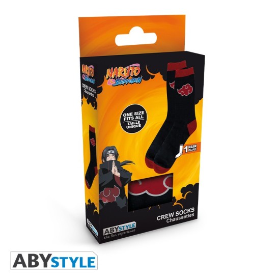 ABYstyle Naruto Shippuden Black & Red Socks (1 Pack) One Size - Zeķes 1 pāris