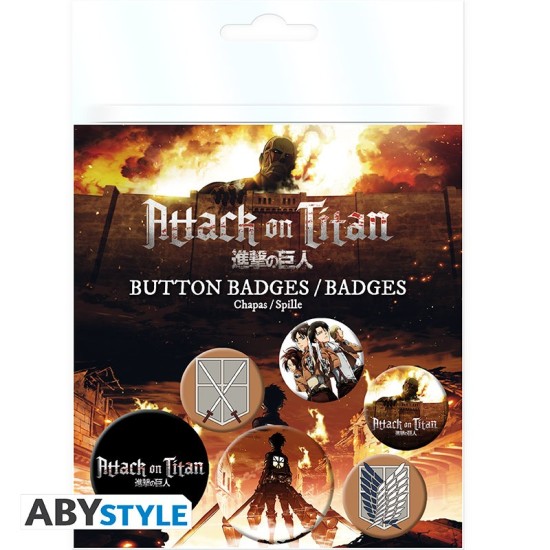 ABYstyle Attack on Titan Pin Badge Pack (6 pcs.) - Characters - Piespraude