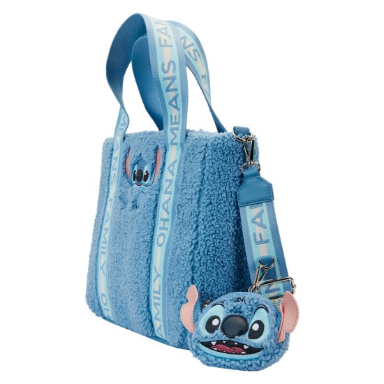 Loungefly Disney Stitch Plush Tote Shopping Bag with Coin Wallet 26 x 28 cm - Iepirkumu soma ar maku