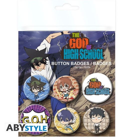 ABYstyle The God of High School Pin Badge Pack (6 pcs.) - Jin Mori & Friends - Piespraude