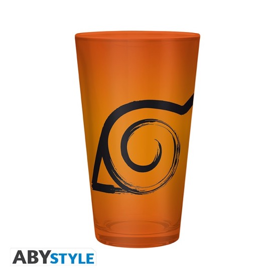 ABYstyle Naruto Shippuden Gift Set Glass 400 ml / Coaster - Symbol - Komplekts glāze / paliktnis