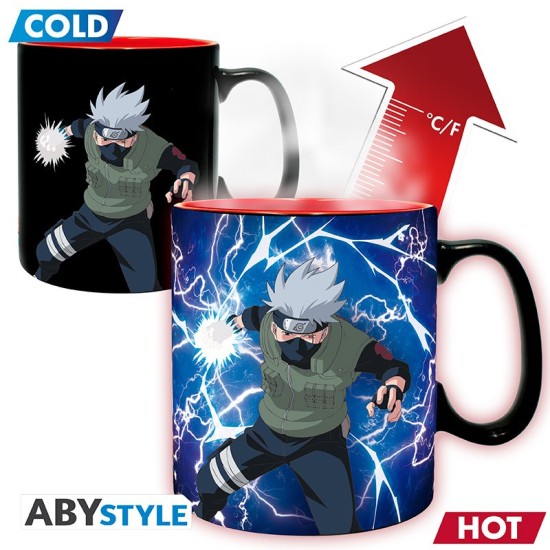 ABYstyle Naruto Shippuden Gift Set Heat Change Mug 460 ml / Coaster - Akatsuki - Komplekts krūze / paliktnis