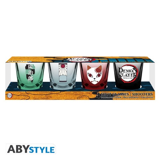 ABYstyle Demon Slayer Shot Glass 50ml (4 pcs.) - Symbols - Šotu glāzes