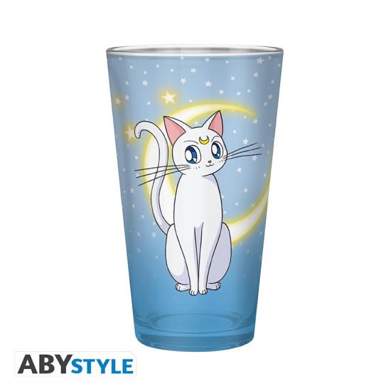 ABYstyle Sailor Moon Large Glass 400ml - Luna & Artemis - Glāze