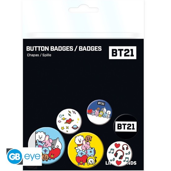 ABYstyle BT21 Pin Badge Pack (6 pcs.) - Mix - Piespraude