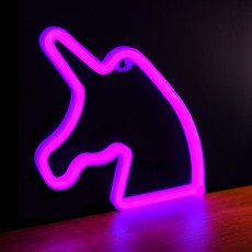 Forever Decorative Neon LED Light 23 x 23 x 2 cm (3xAA Batteries or USB plug) - Единорог - Декоративная неоновая LED лампа