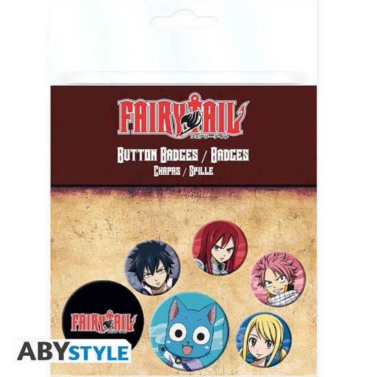 ABYstyle Fairy Tail Pin Badge Pack (6 pcs.) - Characters - Piespraude