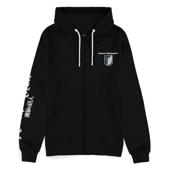 Difuzed Attack on Titan Eren Jaeger Men's Zipper Hoodie - XS izmērs - Vīriešu hūdijs ar ravējslēdzēju un kapuci