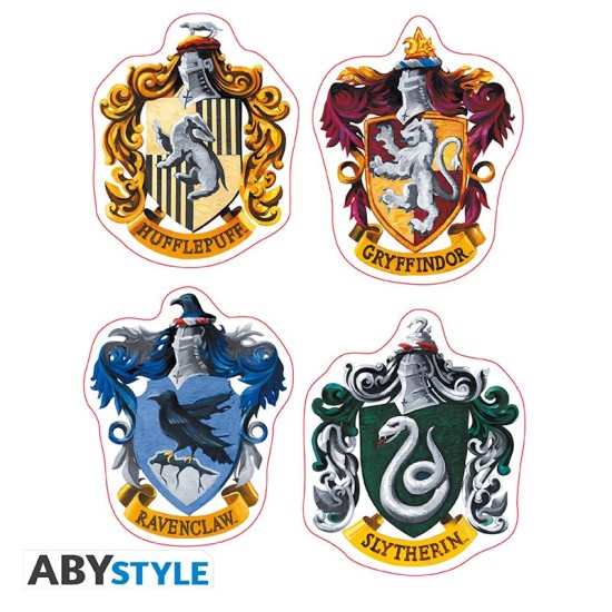 ABYstyle Harry Potter Stickers 2 sheets / 16 x 11cm - Hogwarts Houses - Uzlīmju komplekts