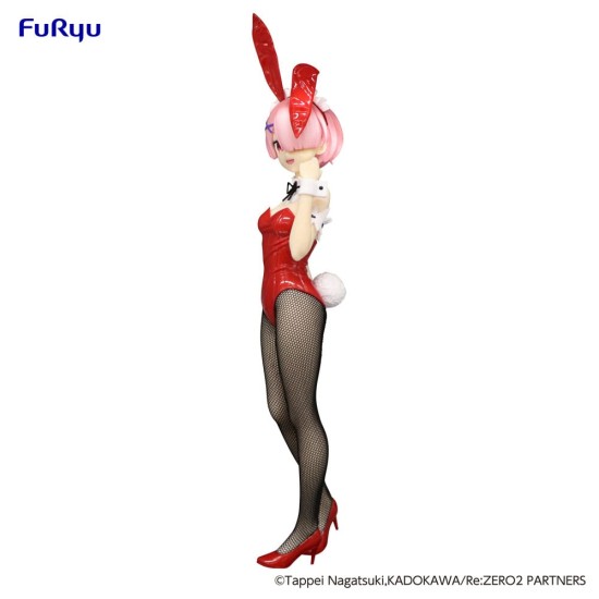 Furyu Re:Zero BiCute Bunnies ver. Red Color Figure 29cm - Ram - Plastmasas figūriņa