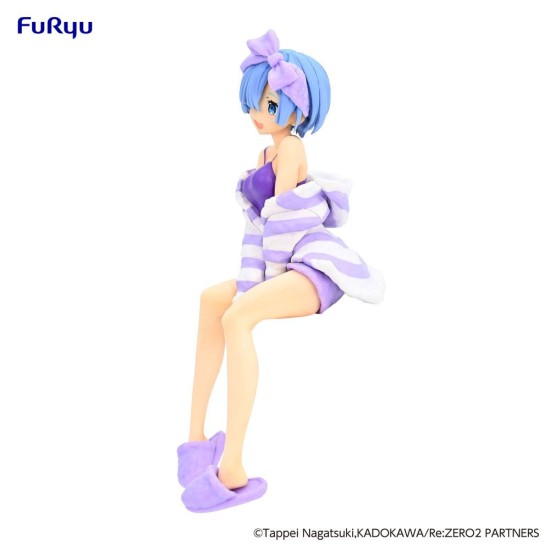 Furyu Re:Zero Noodle Stopper ver. Purple Color Figure 14cm - Rem Room Wear - Plastmasas figūriņa