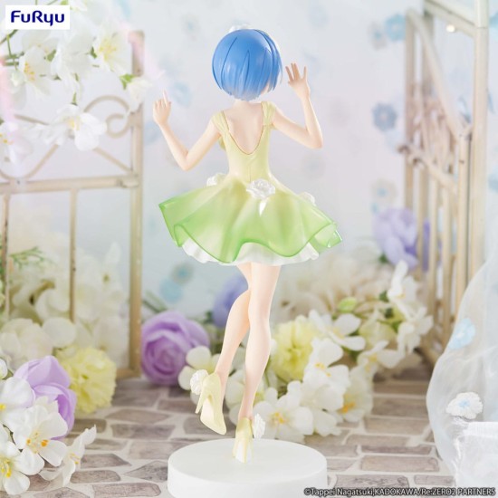 Furyu Re:Zero Trio-Try-iT Figure 21cm - Rem Flower Dress - Plastmasas figūriņa