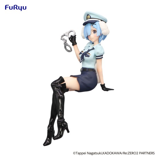 Furyu Re:Zero Starting Life in Another World Noodle Stopper Figure 14cm - Rem Police Officer Cap with Dog Ears - Plastmasas figūriņa