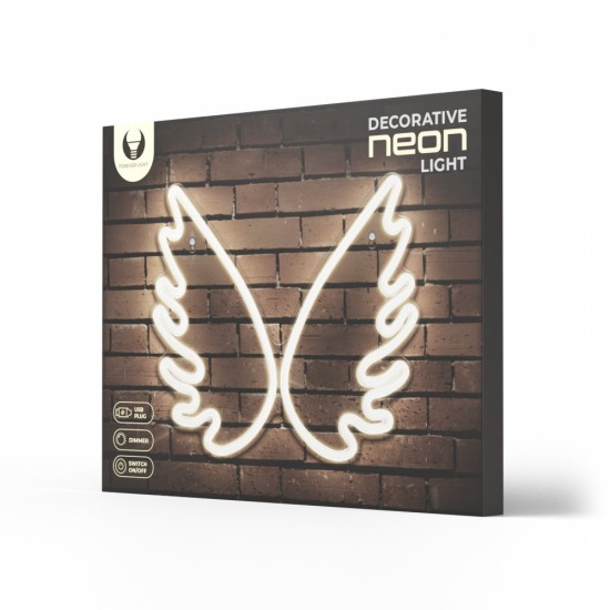 Forever Neolia Decorative Neon Plexi LED Light 39 x 32 x 2 cm (USB Plug) - Spārni - Dekoratīva neona LED lampa