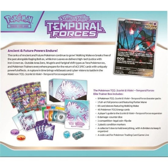 Pokemon Super Card Game TCG Trading Cards - Scarlet & Violet 5 Temporal Forces (Walking Wake) Elite Trainer Box EN - Kāršu spēle