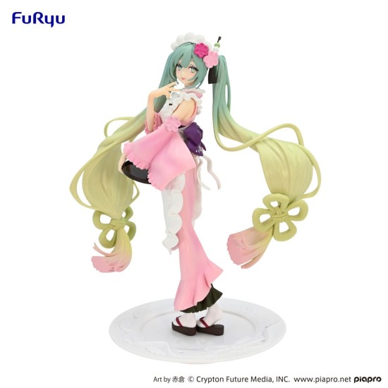 Furyu Hatsune Miku Exceed Creative Ver. Parfait Cherry Blossom Figure 20cm - Matcha Green Tea - Plastmasas figūriņa