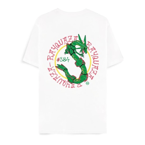 Difuzed Pokemon Rayquaza Short Sleeved T-shirt - S izmērs / Balts - Vīriešu kokvilnas T-krekls