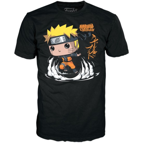 Funko POP! Naruto Shippuden T-Shirt (L-size) / Figure 9cm Set - Naruto Uzumaki