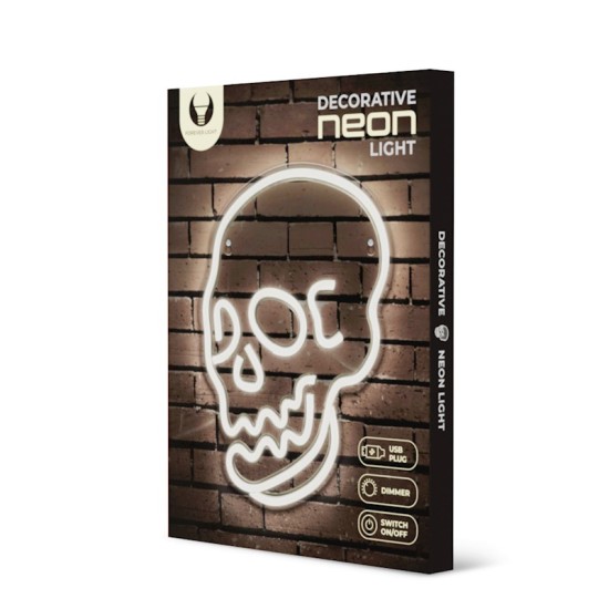 Forever Decorative Neon Plexi LED Light 30 x 20 x 2 cm (USB Plug) - Skull