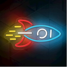 Forever Neolia Decorative Neon Plexi LED Light 42 x 23 x 2 cm (USB Plug) - Ракета - Декоративная неоновая LED лампа