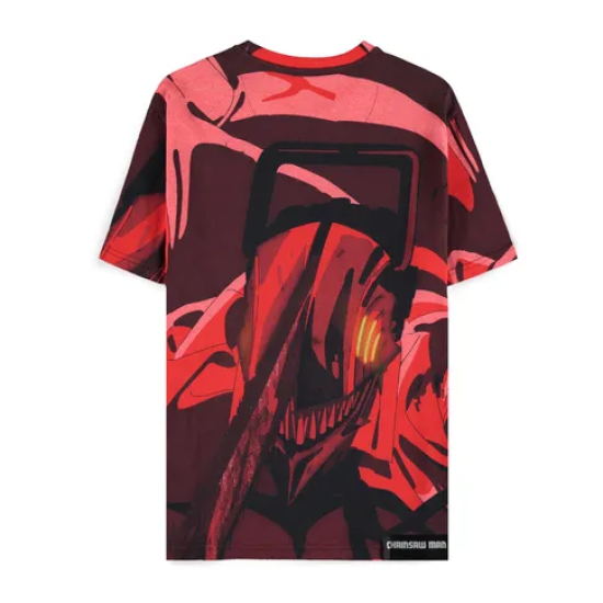 Difuzed Chainsaw Man Rage All Over Print Short Sleeved T-shirt - S izmērs - Vīriešu kokvilnas T-krekls