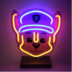 Forever Paw Patrol Decorative Neon LED Light 25 x 25 cm (USB Plug) - Chase - Декоративная неоновая LED лампа