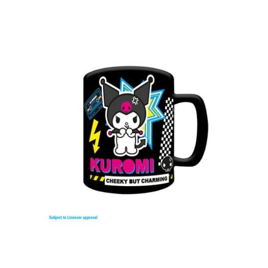 Pyramid Sanrio Hello Kitty Fuzzy Ceramic Mug in Plush Wrap 400ml - Kuromi - Krūze