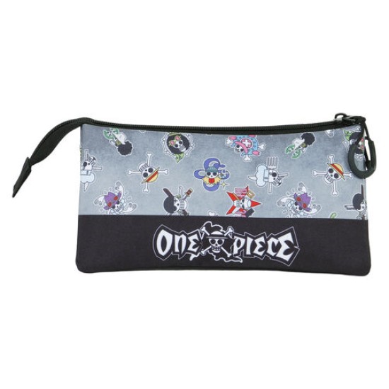 Karactermania One Piece Skull Symbols triple Pencil Case 11 x 23 x 7cm - Penālis ar trīs nodalījumiem