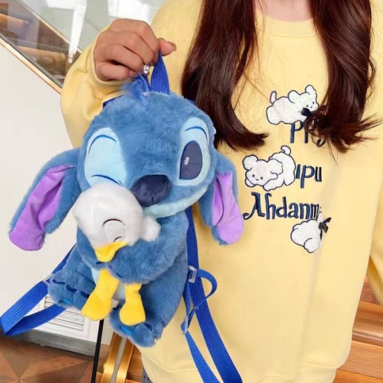 Stitch Plush Backpack 25cm - Blue