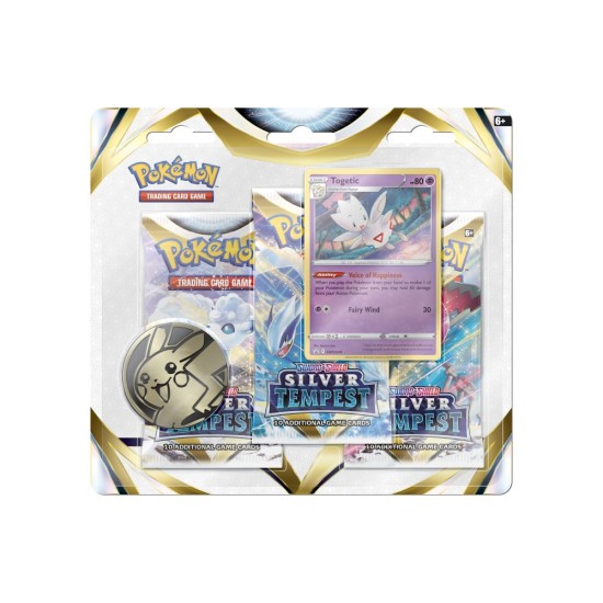 Pokemon Super Card Game TCG Trading Cards - Sword & Shield - Silver Tempest - 3 Pack Blister EN