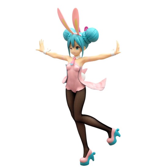 Furyu Hatsune Miku BiCute Bunnies Ver. Wink Pearl Pink Figure 30cm - Hatsune Miku - Plastic figure
