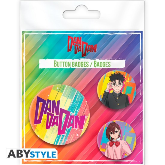 ABYstyle Dandadan Pin Badge Pack (3 pcs.) - Momo & Okarun