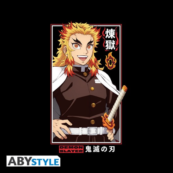 ABYstyle Demon Slayer Rengoku T-shirt - XS size / Black - Unisex cotton T-shirt