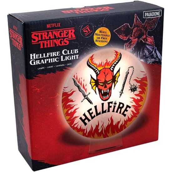 Paladone Stranger Things Hellfire Lamp 23cm with USB Cable or 3xAAA Batteries (not included) - Dekoratīva lampa