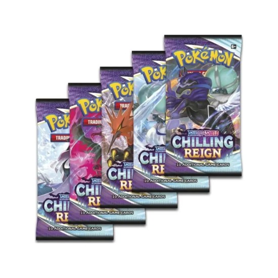 Pokemon Super Card Game TCG Trading Cards - Sword & Shield - Chilling Reign Booster Pack EN - Kāršu spēle