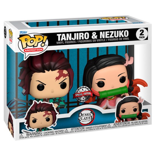 Funko POP! Demon Slayer Kimetsu no Yaiba Figure 10cm - Tanjiro & Nezuko Exclusive - Vinila figūriņa