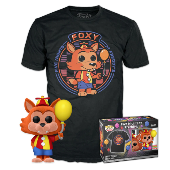 Funko POP! Five Nights at Freddys T-Shirt (L-size) / Figure 9cm Set - Ballon Foxy Exclusive - Komplekts T-krekls / figūriņa