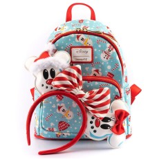 Loungefly Disney Mickey Mouse Backpack 26cm / Headband Set - Minnie Snowman - Комплект рюкзак / ободок