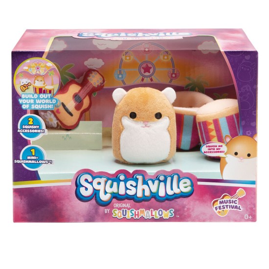 Jazwares Squishmallows mini Plush Toy 7cm & accessories - Music Festival - Plīša rotaļlieta