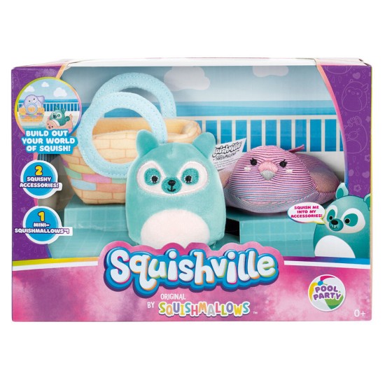 Jazwares Squishmallows mini Plush Toy 7cm & accessories - Pool Party - Plīša rotaļlieta